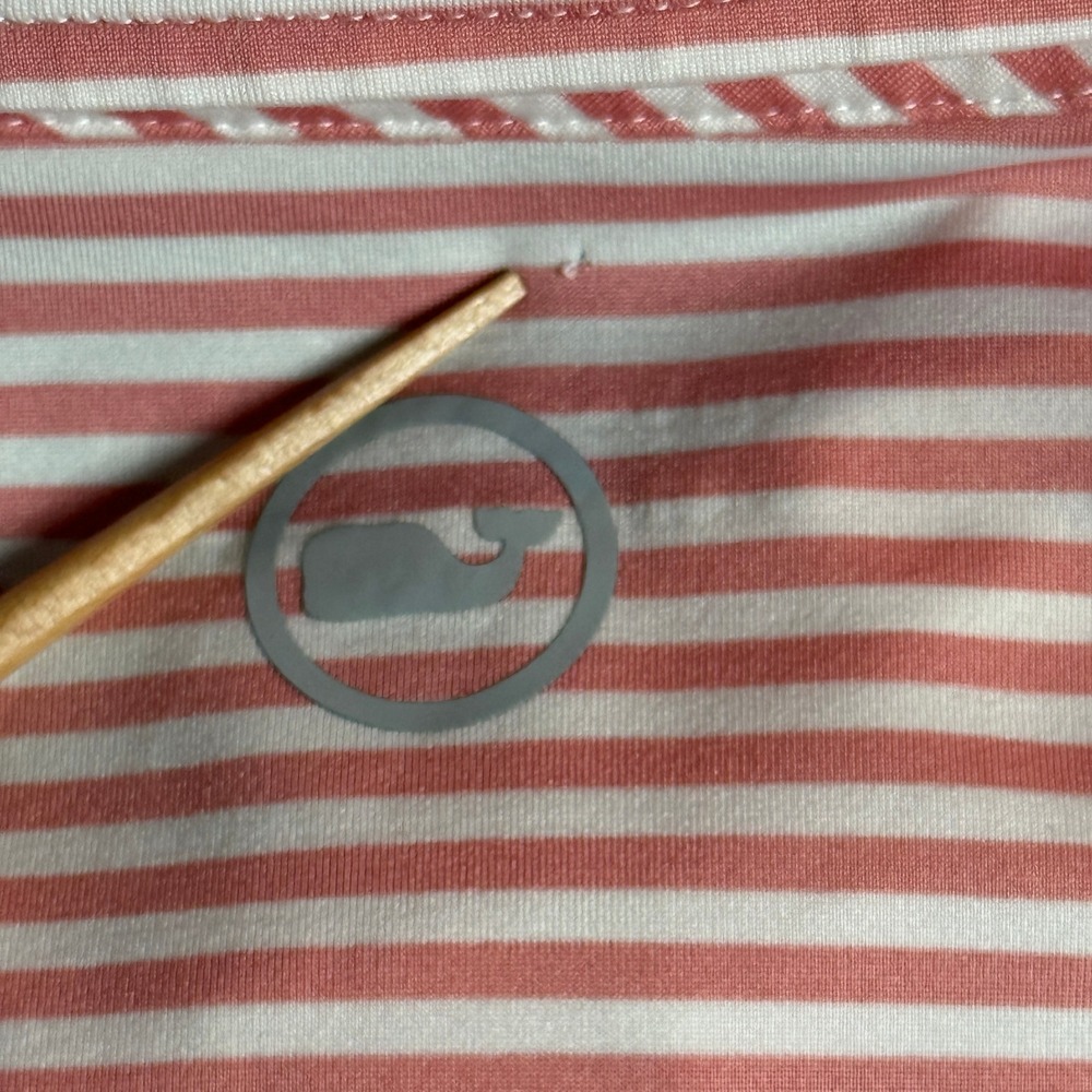 Vineyard Vines Performance Golf Polo Mens Pink White Striped | 2XL - Picture 6 of 11
